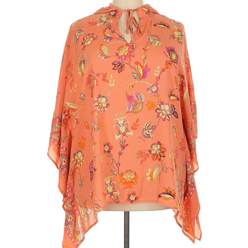 Belle by Kim Gravel Coral Floral Sheer Wrap